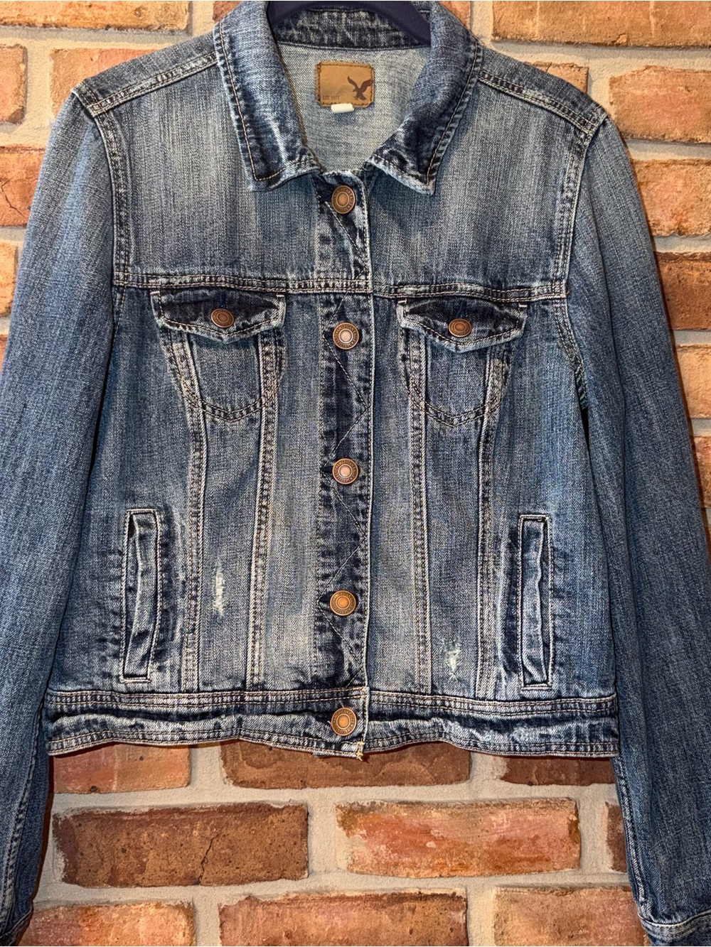 Women’s American Eagle Denim Jacket Large - Picture 3 of 6